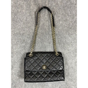 Kate Spade Purse Black Quilted Natalia Flap Crossbody Chain Strap Medium Classic